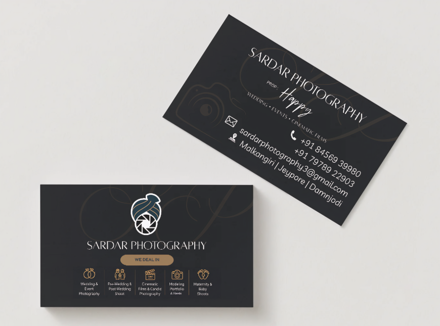 sardar photography Visiting card